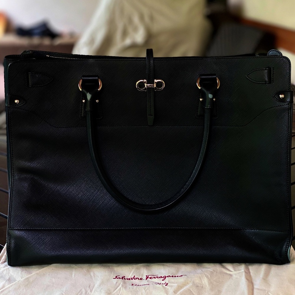 * Salvatore Ferragamo Leather Tote Bag *